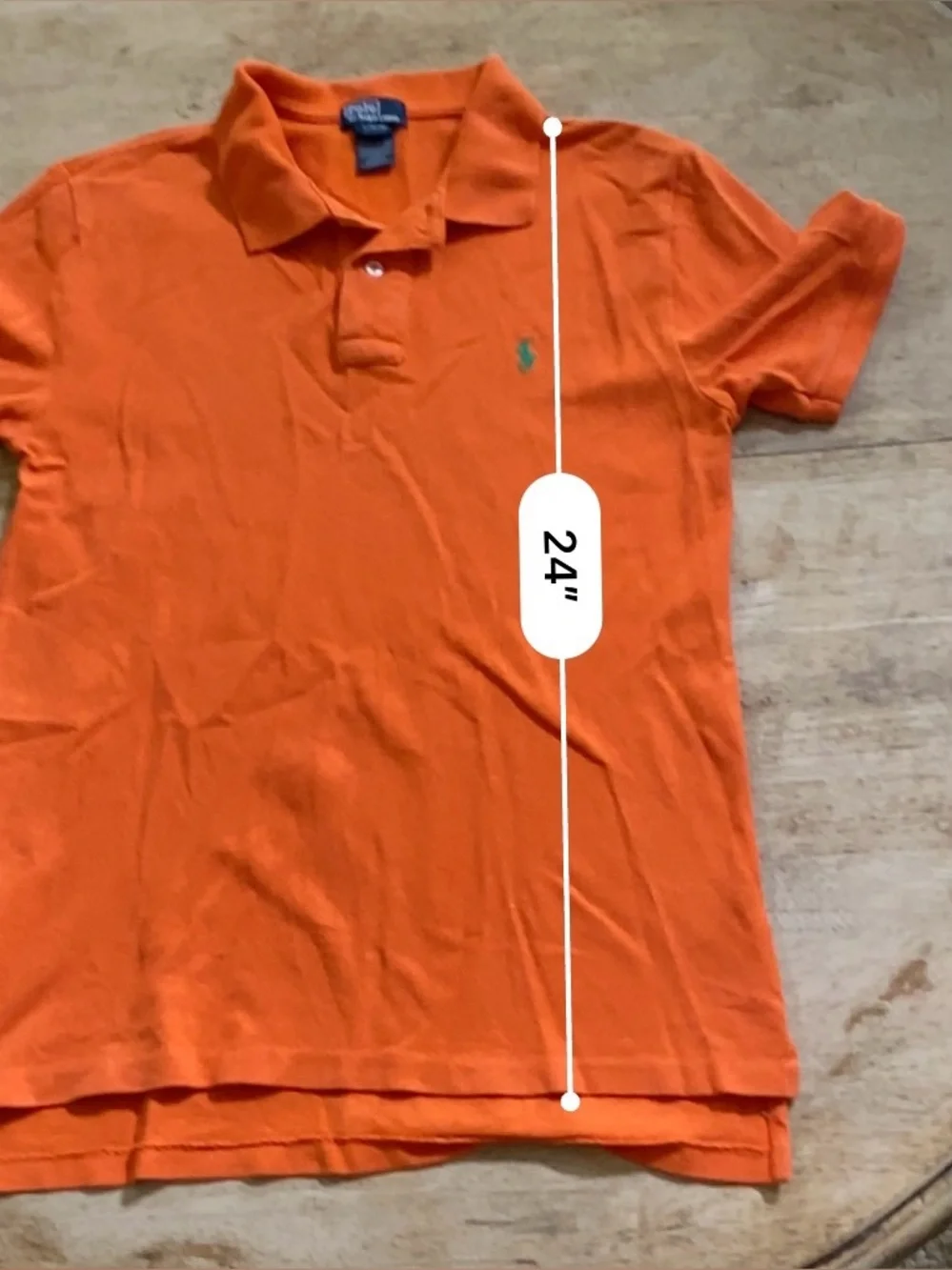 Vintage Polo Ralph Lauren Big Boys’ Sz L (14-16) Orange Iconic Mesh Polo Shirt